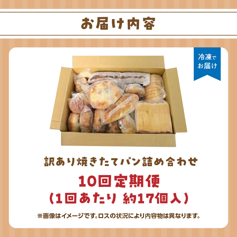 パン屋さん直送！ 訳あり 焼きたてパン 詰め合わせ 定期便【全10回】 パン 詰め合わせ 定期便 朝食 美味しい 職人 人気 焼きたて 惣菜パン 菓子パン