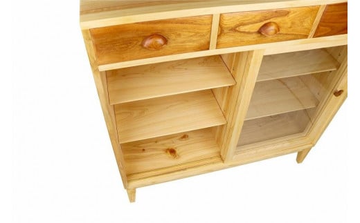 無垢材 伝統技法 ヤメノカップボード 天然木＜配送不可：北海道・沖縄・離島＞