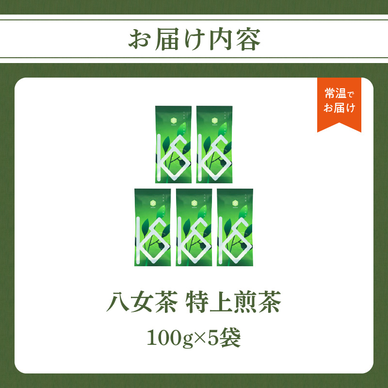 【2026年新茶】八女茶 特上煎茶 100g×5袋 茶 お茶 日本茶 緑茶 八女茶 新茶 福岡県 八女市