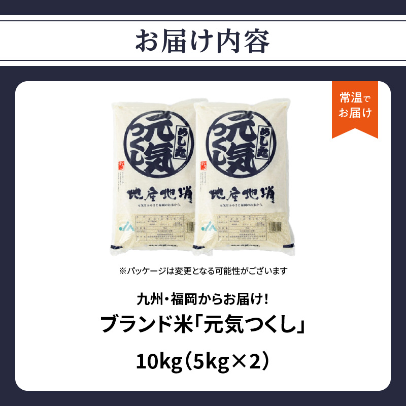 九州・福岡からお届け！ブランド米「元気つくし」 10kg(5㎏×2)  お米 米 コメ 白米 特A 直送 お弁当 おにぎり 炊きたて ツヤ 粘り もちもち 弾力 卵かけご飯 福岡県 八女市