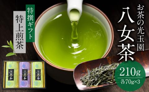 【お茶の光玉園】八女茶ギフト 70g×3本セット