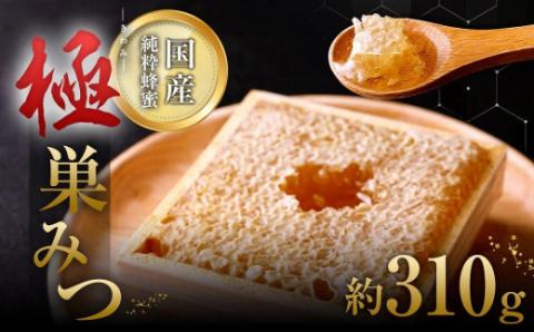 はちみつ 「極（キワミ)巣みつ」 蜜蜂が巣に貯蔵したままの蜂蜜です 310g 巣蜜 蜂蜜 ハチミツ コムハニー 国産 デザート 数量限定 ビタミン ミネラル ギフト 贈答品 プレゼント 箱入り