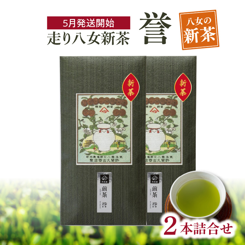 【2025年新茶】＜八女茶＞走り八女新茶誉２本詰合せ【2025年5月発送開始】