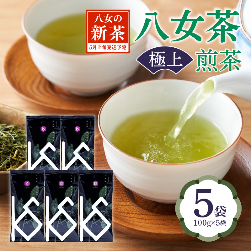 【2026年新茶】八女茶 極上煎茶 100g×5袋 茶 お茶 新茶 八女茶 煎茶 緑茶 極上 福岡県 八女市