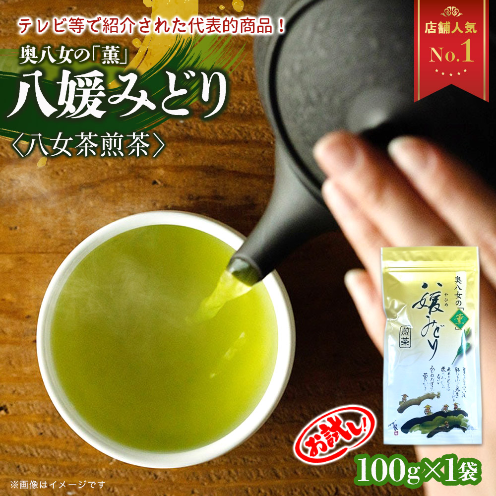 【お試し】高級茶・八女茶の老舗　古賀製茶本舗　奥八女の「薫」八媛みどり　煎茶　100g【メール便】 煎茶 八女茶 お茶 茶 高級
