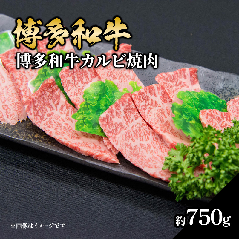 博多和牛 カルビ焼肉 約750g 国産 黒毛和牛 肉 お肉 博多和牛 和牛 牛肉 カルビ バラ 国産 3～5人前 冷凍 冷凍配送 使い切りサイズ 霜降り 絶品 濃厚 柔らかい ジューシー 焼肉 家族団らん 大容量 福岡県 八女市