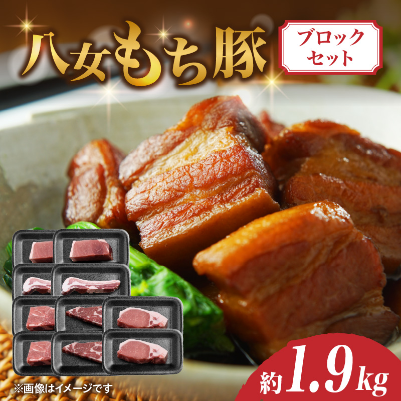 八女もち豚ブロックセット 約1.9キロ