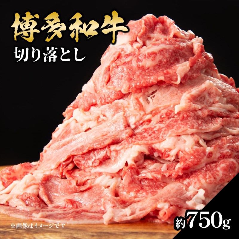 博多和牛切り落とし 約750g 肉 お肉 博多和牛 和牛 牛肉 バラ カタ モモ ウデ 赤身 切り落とし 国産 4～5人前 冷凍 冷凍配送 使い切りサイズ 柔らかい ジューシー すき焼き 牛丼 肉じゃが 大容量 福岡県 八女市