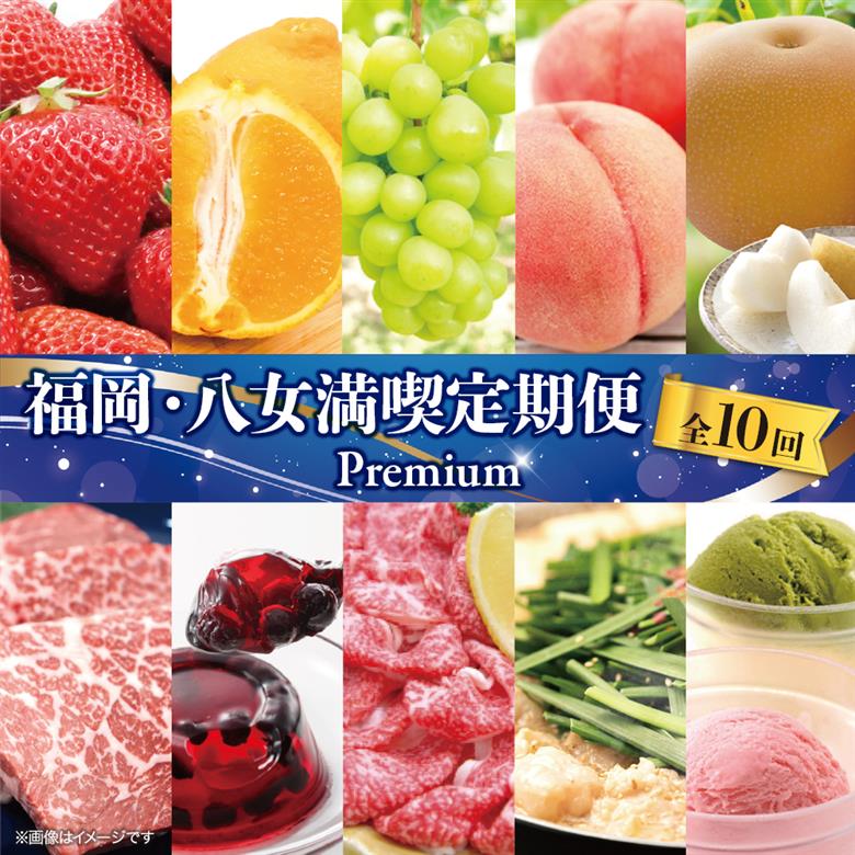 福岡・八女満喫定期便プレミアム全10回B＜配送不可：北海道・沖縄・離島＞