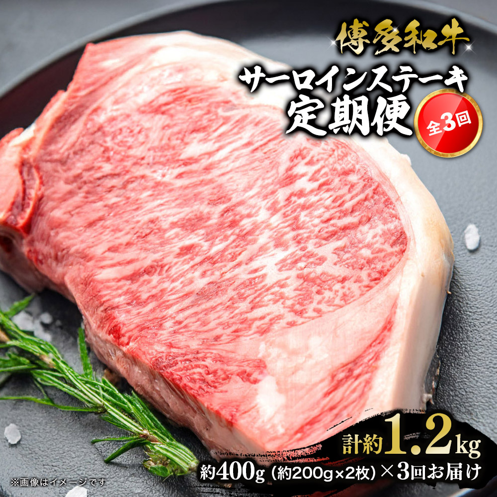 博多和牛 サーロインステーキ 定期便全3回 肉 お肉 焼肉 牛 牛肉 和牛 バーベキュー BBQ ステーキ 焼肉