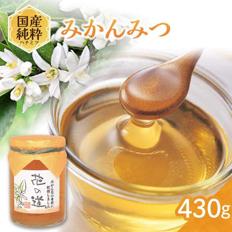 国産純粋蜂蜜 みかんみつ 430g 非加熱 はちみつ ハチミツ 生はちみつ ローハニー オススメ 贈答 贈り物 プレゼント 八女市