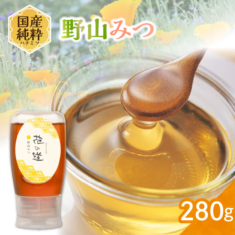 国産純粋蜂蜜 野山みつ 280g 非加熱 はちみつ ハチミツ 生はちみつ ローハニー オススメ 贈答 贈り物 プレゼント 八女市