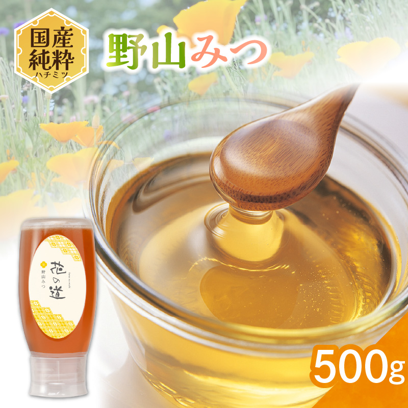 国産純粋蜂蜜 野山みつ 500g 非加熱 はちみつ ハチミツ 生はちみつ ローハニー オススメ 贈答 贈り物 プレゼント 八女市