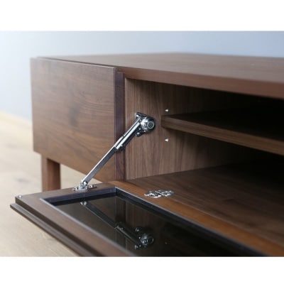 天然木製 TVボード 幅120cm　レッチェ120TV黒 ウォルナット材【十年保証】【高野木工】