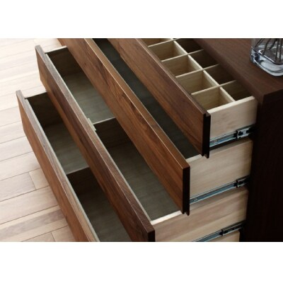 木製 洋服収納 チェスト 箪笥 レッチェ105ハイチェスト ウォルナット【10年保証】【高野木工】