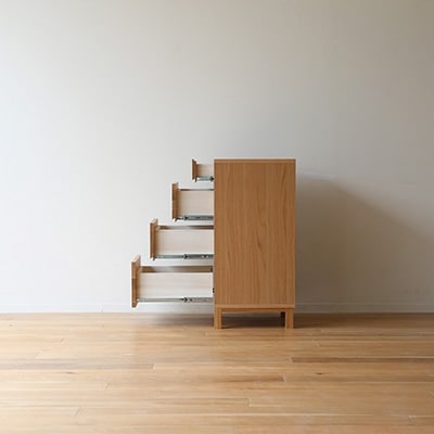 木製引き出し収納 レッチェ50サイドチェスト ホワイトオーク【10年保証】【高野木工】