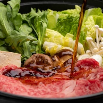 筑後船小屋牛肩ロースすき焼き400g ＜老舗不二家とのコラボ＞【よしおかのたれ付き300ml】【配送不可地域：離島】