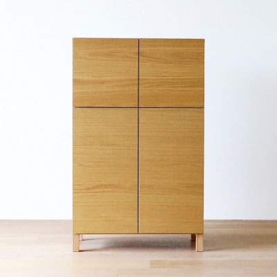 天然木製 リビング収納 レッチェ80ハイキャビネット ホワイトオーク【10年保証】【高野木工】【配送不可地域：離島】