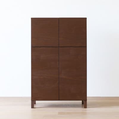 天然木製 リビング収納 レッチェ80ハイキャビネット ウォルナット【10年保証】【高野木工】【配送不可地域：離島】