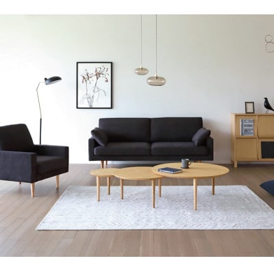 レオソファー 3P ダークグレー BR脚【5年保証】【高野木工】【配送不可地域：離島】