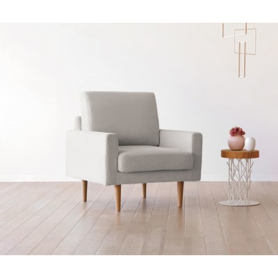 レオソファー 1P アイボリー BR脚【5年保証】【高野木工】【配送不可地域：離島】