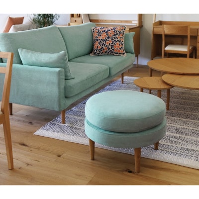 レオ ラウンドオットマン グレー NA脚【5年保証】【高野木工】【配送不可地域：離島】