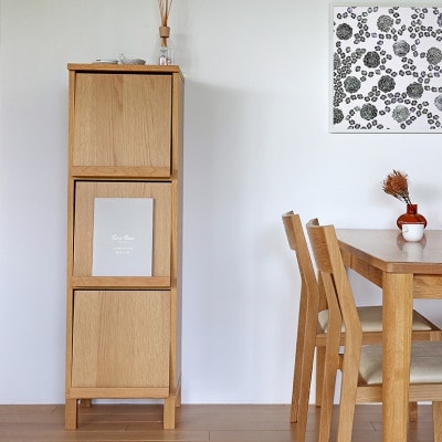 本棚  レッチェ 40マガジンレコードラック オーク【10年保証】【高野木工】【配送不可地域：離島】