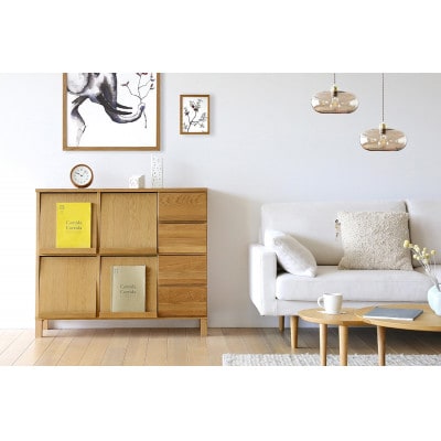 本棚  レッチェ 105マガジンレコードラック オーク【10年保証】【高野木工】【配送不可地域：離島】