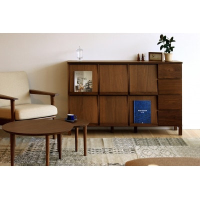 本棚  レッチェ 143マガジンレコードラック ウォルナット【10年保証】【高野木工】【配送不可地域：離島】