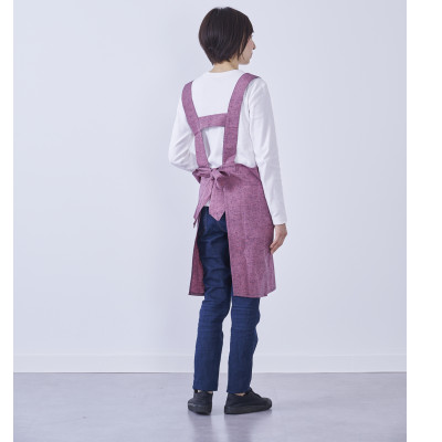 筑後産の織物「キッチンエプロン」　ピンク