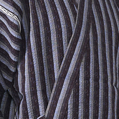 筑後市産織物　紳士用甚平(しじら織・縞柄) 茶 Mサイズ