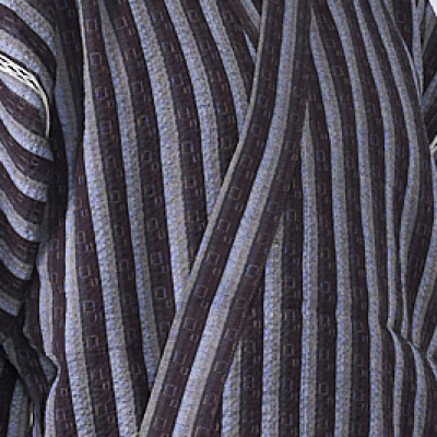 筑後市産織物　紳士用甚平(しじら織・縞柄) 茶 LLサイズ