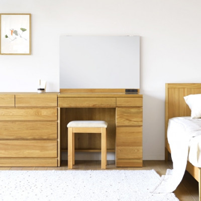 木製ドレッサー 化粧台 鏡台 レッチェ80ドレッサーホワイトオーク【10年保証】【高野木工】