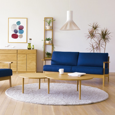 伸長式 リビングテーブル バルーン90-2 ホワイトオーク材【10年保証】【高野木工】