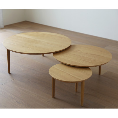 伸長式 リビングテーブル バルーン90-3 ホワイトオーク材【10年保証】【高野木工】