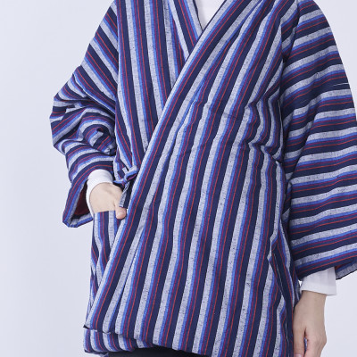 筑後市産織物　縞柄内合わせはんてん