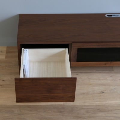 天然木製 TVボード 幅200cm レッチェ200TV黒 ウォルナット材【10年保証】【高野木工】