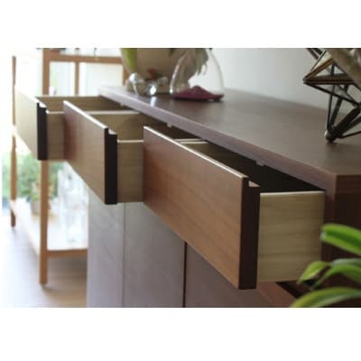 天然木製 リビング収納 レッチェ134キャビネット ウォルナット【10年保証】【高野木工】