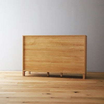 天然木製 リビング収納 レッチェ134キャビネット ホワイトオーク【10年保証】【高野木工】