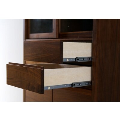 引き戸型食器棚 カノ85ローカップボード ウォルナット材【10年保証】【高野木工】