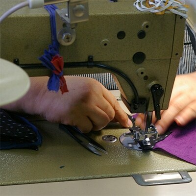 筑後市産織物　婦人無地作務衣　LL　紺