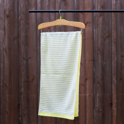 【日本製】ハーフサイズバスタオル 段パイル織り 5色・5枚セット