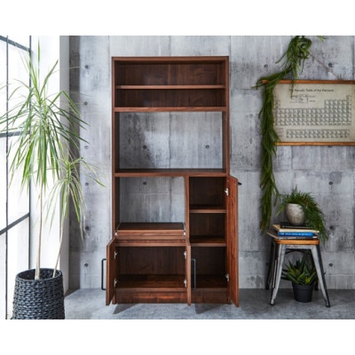 食器棚 レンジ台 キッチンボード 令和 幅83【カラー:アンティークホワイト】【配送不可地域：離島】