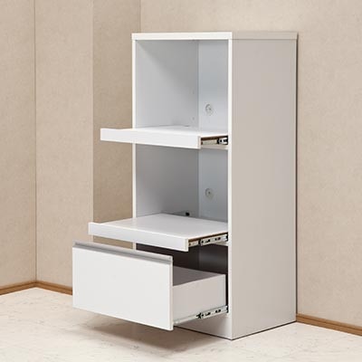 幅59cmコンパクトサイズ レンジ台 スイム【カラー:ホワイト】【配送不可地域：離島】