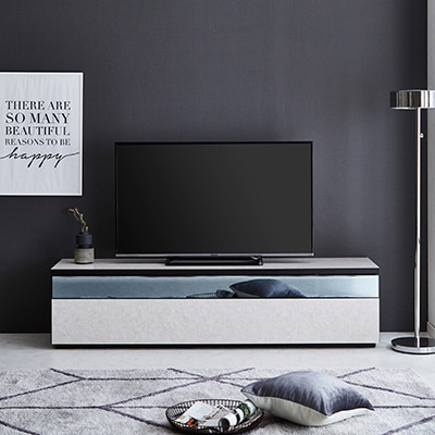 幅180cmブルックリン風テレビ台 フレッド【カラー:ストーンホワイト】【配送不可地域：離島】