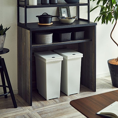 食器棚・レンジ台 アイン(上台棚板タイプ)幅89.7cm【カラー:ブルックリン】【配送不可地域：離島】