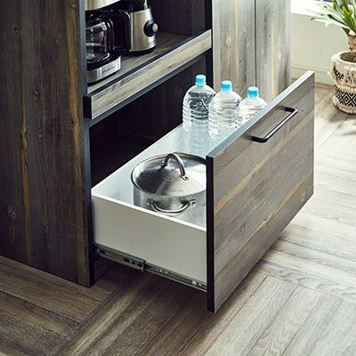 食器棚・レンジ台 アイン(上台棚板タイプ)幅119.7cm【カラー:ブルックリン】【配送不可地域：離島】