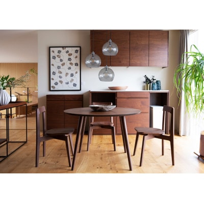 マルーン ダイニングテーブル 直径105cm ウォルナット