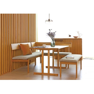 アルコ ダイニングベンチ ホワイトオーク W130cm  チャート6:キャメル