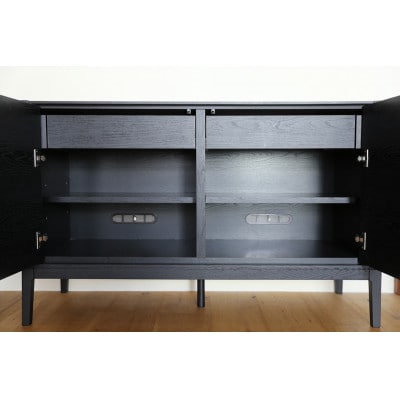 モル 120サイドボード ホワイトオーク　黒塗装